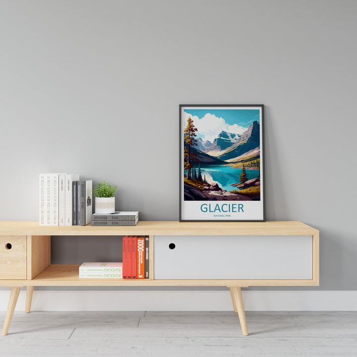 Glacier National Park Travel Print Wall Art Glacier National Park Wall Hanging Home Décor Glacier National Park Gift Art