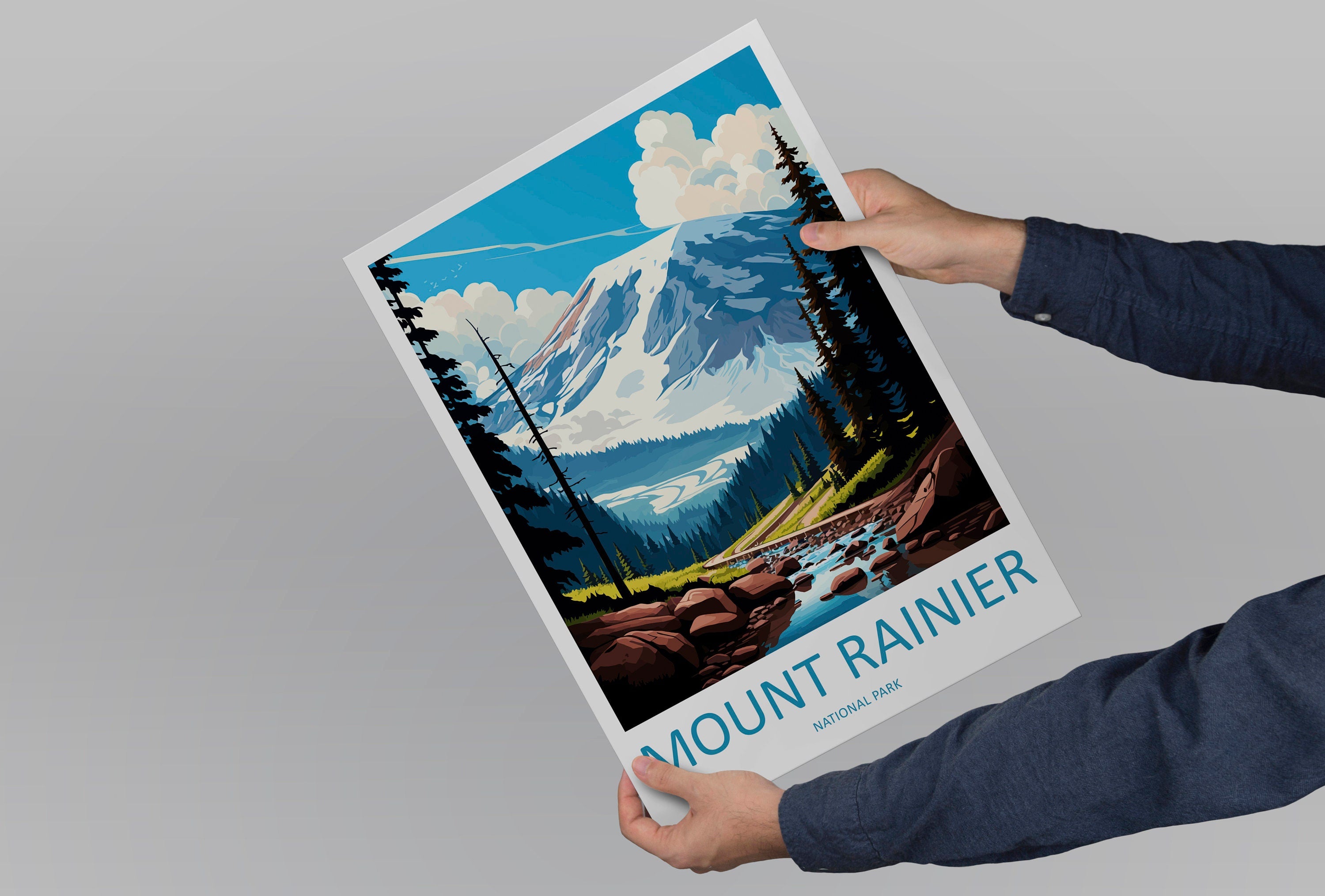 Mount Rainier National Park Travel Print