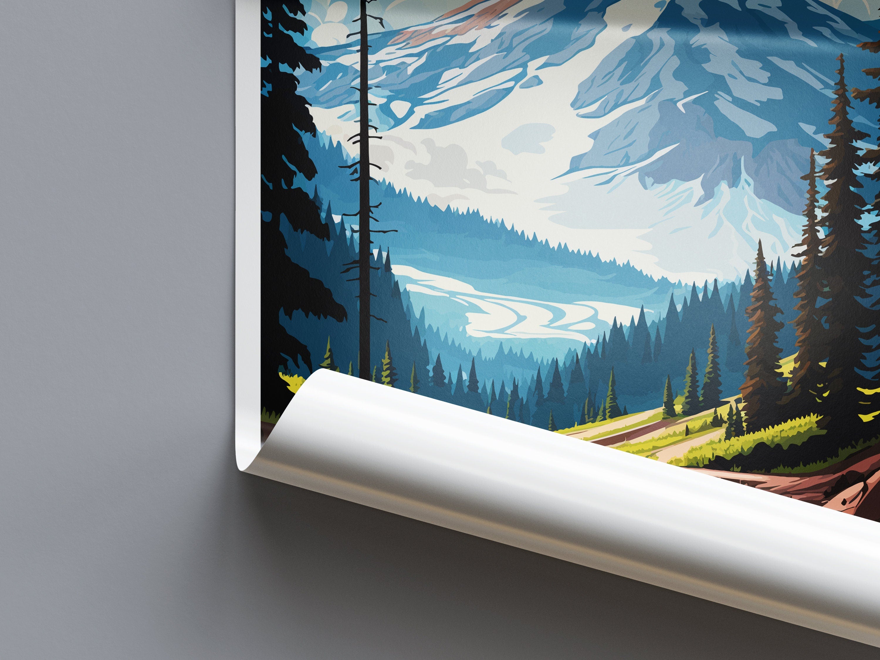 Mount Rainier National Park Travel Print