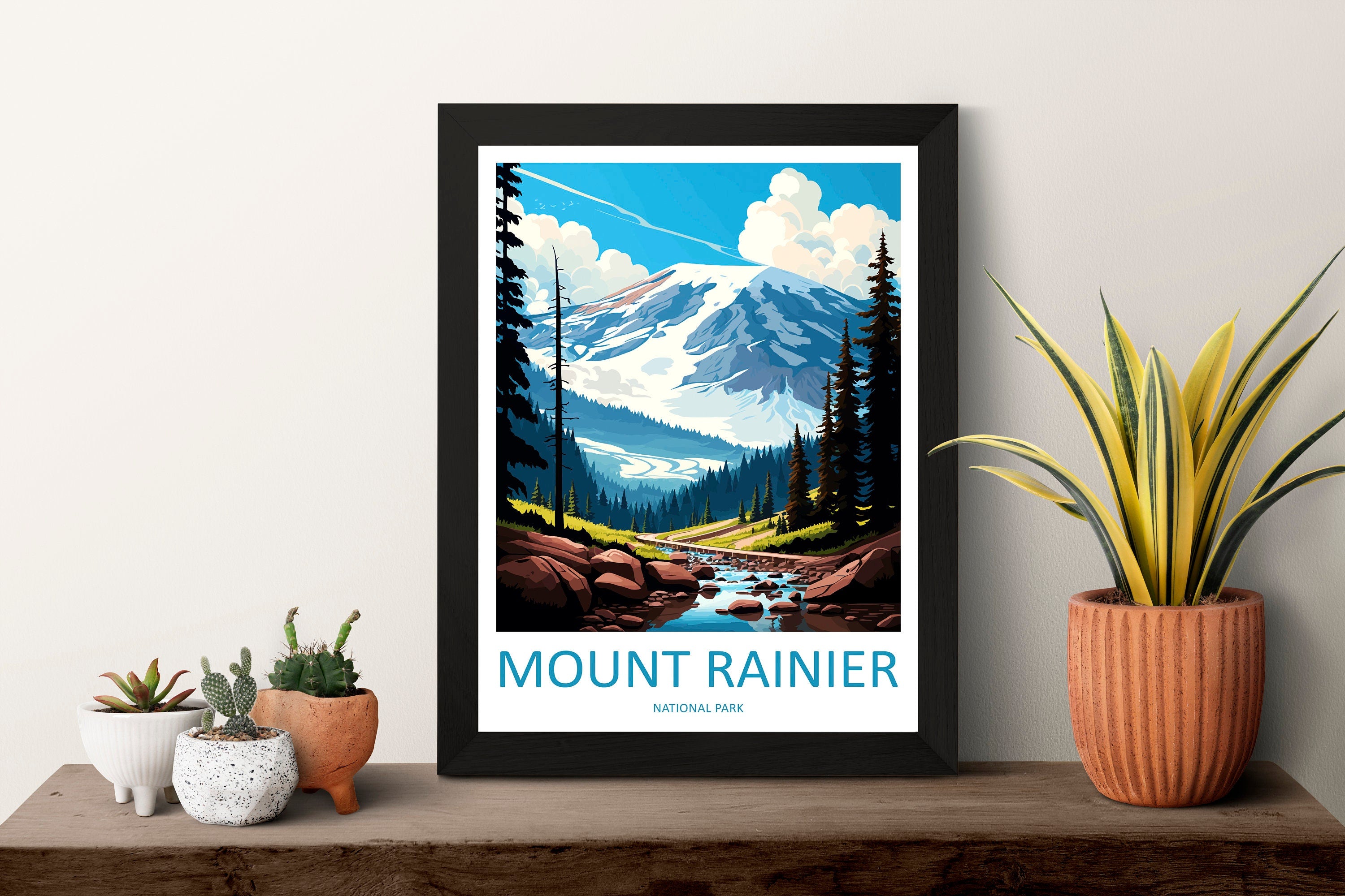 Mount Rainier National Park Travel Print