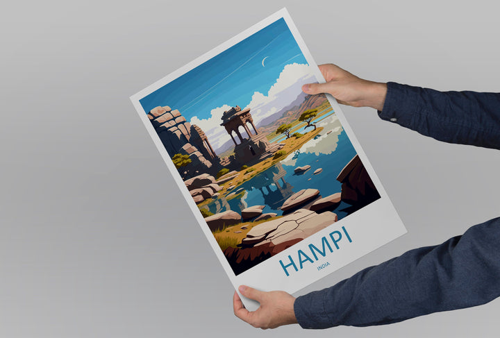 Hampi Travel Print Wall Art Hampi Wall Hanging Home Décor Hampi Gift Art Lovers India Art Lover Gift Hampi Wall Décor Poster