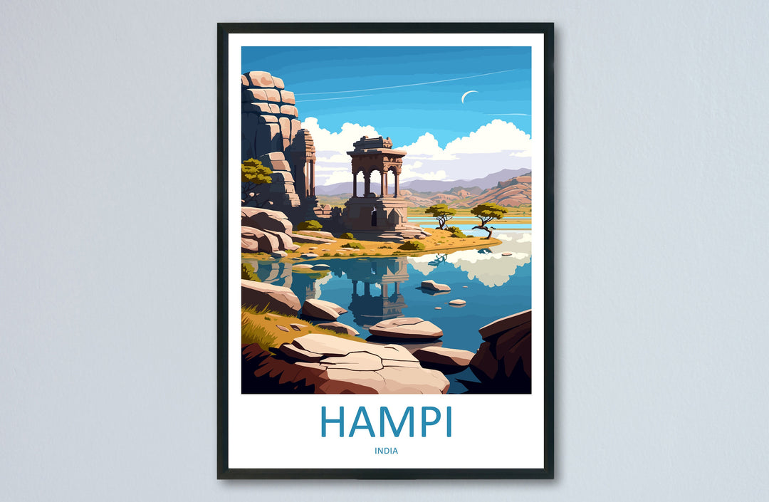 Hampi Travel Print Wall Art Hampi Wall Hanging Home Décor Hampi Gift Art Lovers India Art Lover Gift Hampi Wall Décor Poster
