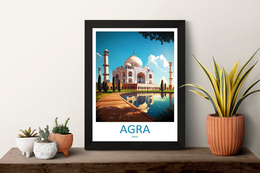 Taj Mahal Agro Travel Print Wall Art Taj Mahal Agro Wall Hanging Home Décor Taj Mahal Agro Gift Art Lovers India Art Lover Gift Wall Décor
