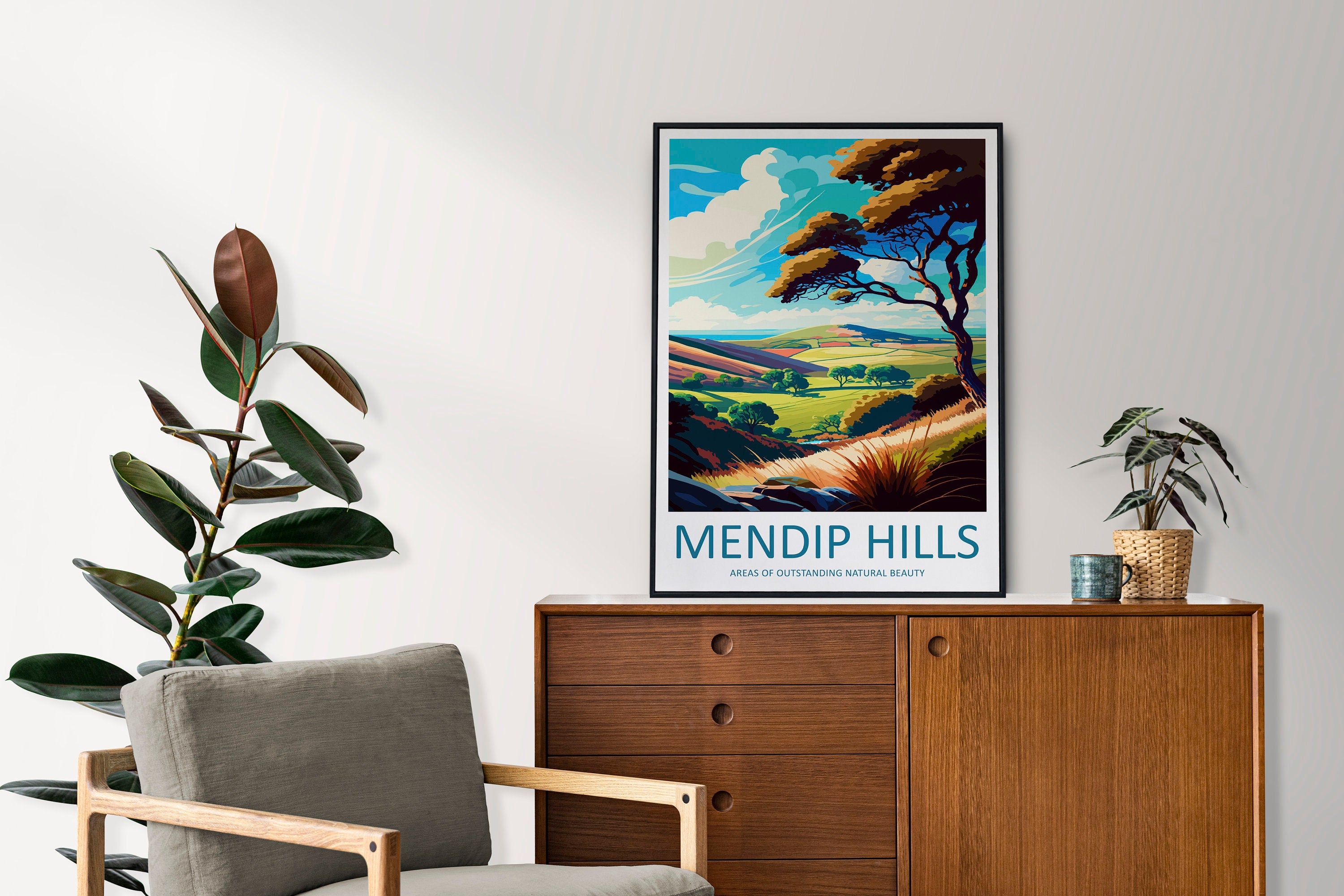 Mendip Hills Travel Print