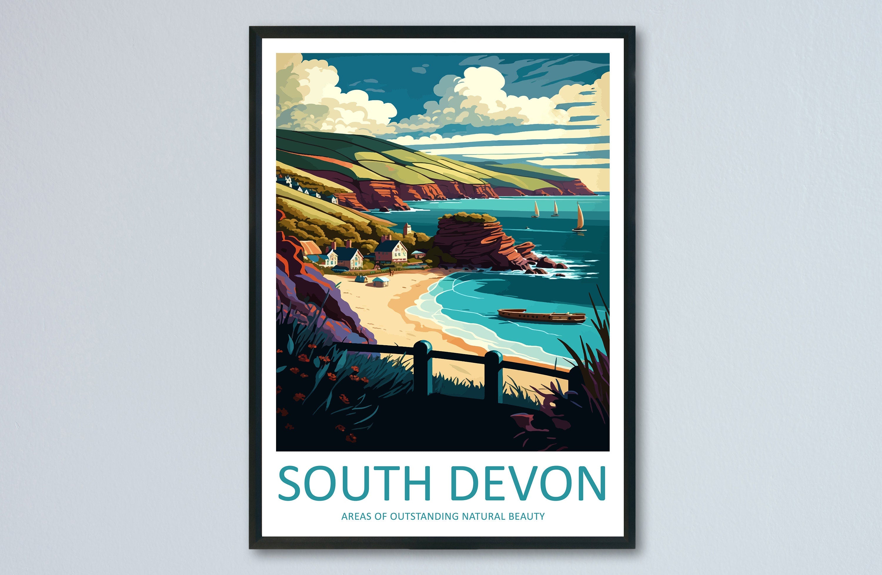 South Devon Travel Print