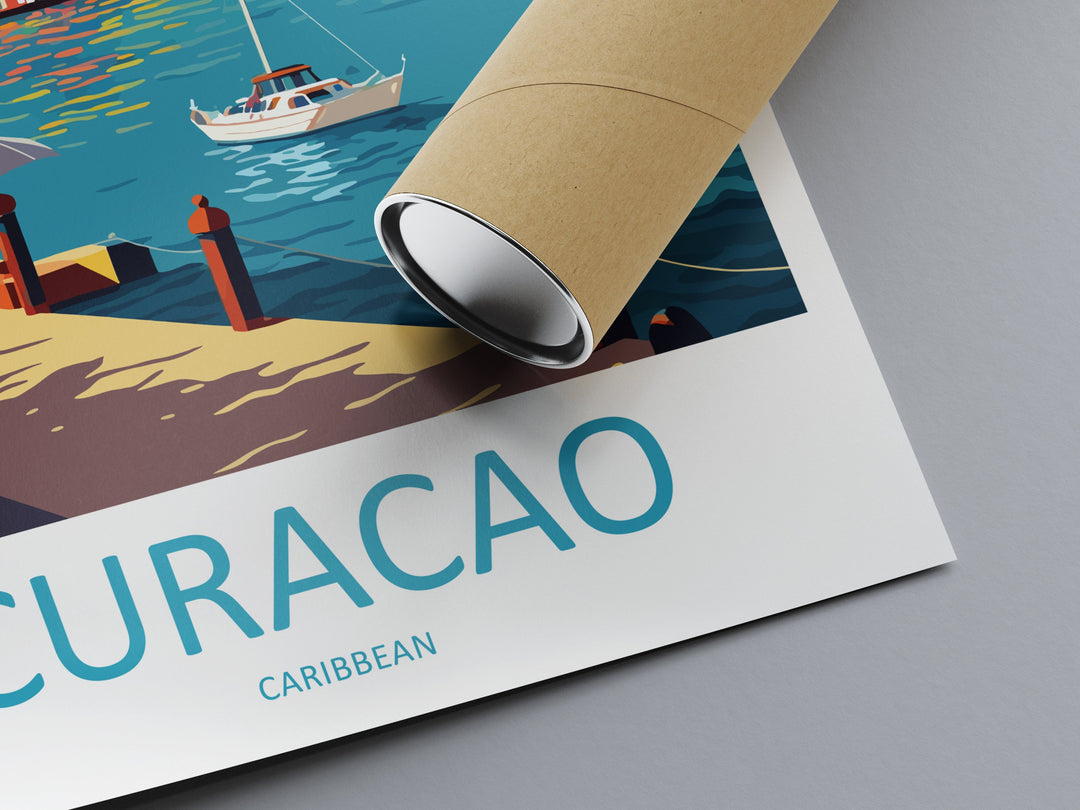 Curaçao Travel Print Wall Art Curaçao Wall Hanging Home Décor Curaçao Gift Art Lovers Wall Art Caribbean Travel Print Poster Gift