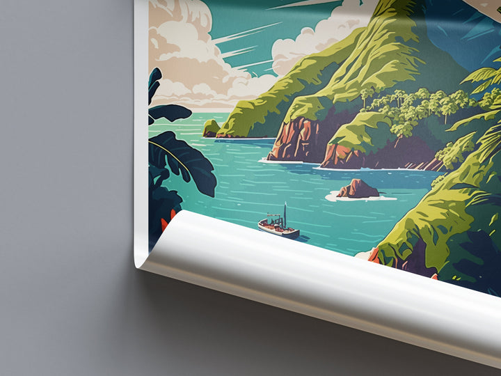 Dominica Travel Print Wall Art Dominica Wall Hanging Home Décor Dominica Gift Art Lovers Wall Art Caribbean Travel Print Poster Gift