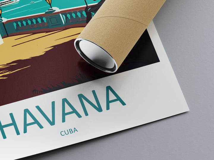 Havana Travel Print Wall Art Havana Wall Hanging Home Décor Havana Gift Art Lovers Wall Art Caribbean Travel Print Poster Gift
