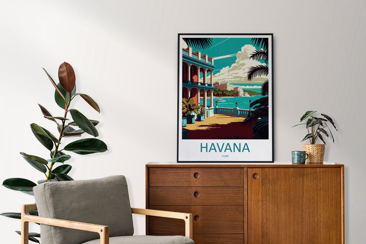 Havana Travel Print Wall Art Havana Wall Hanging Home Décor Havana Gift Art Lovers Wall Art Caribbean Travel Print Poster Gift