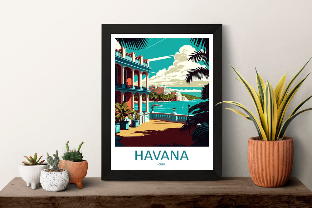 Havana Travel Print Wall Art Havana Wall Hanging Home Décor Havana Gift Art Lovers Wall Art Caribbean Travel Print Poster Gift