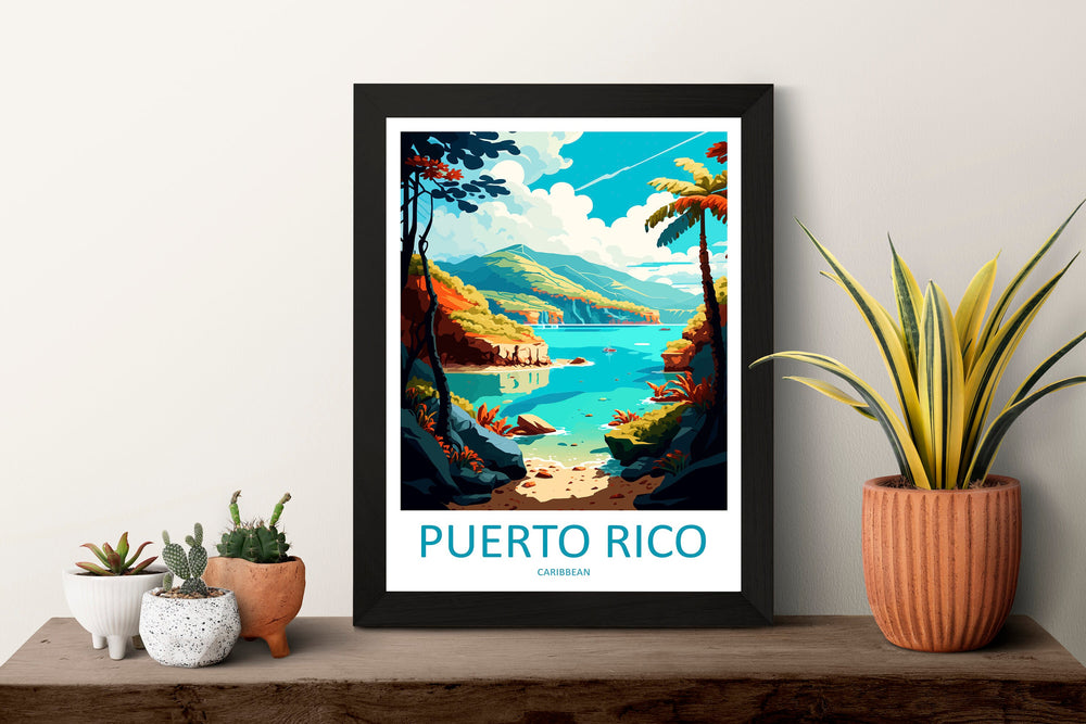 Puerto Rico Travel Print Wall Art Puerto Rico Wall Hanging Home Décor Puerto Rico Gift Art Lovers Wall Art Caribbean Travel Print Poster