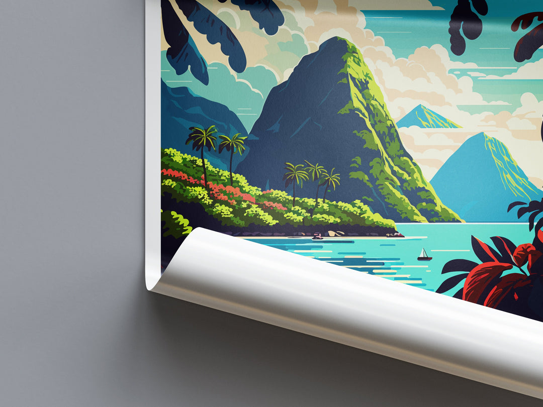 Saint Lucia Travel Print Wall Art Saint Lucia Wall Hanging Home Décor Saint Lucia Gift Art Lovers Wall Art Caribbean Travel Print Poster