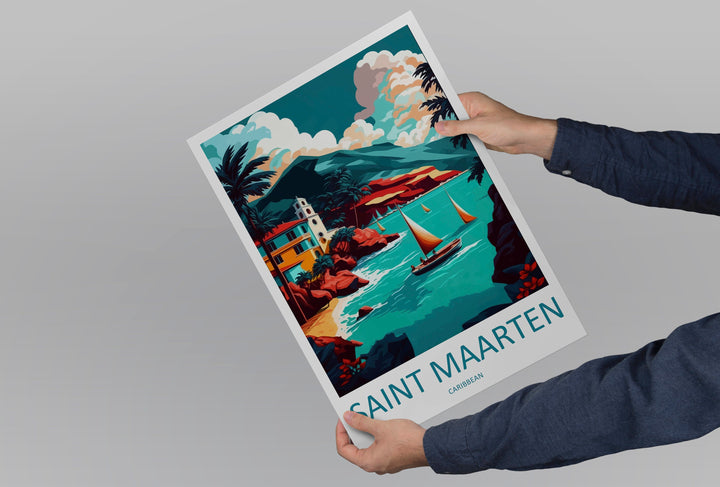 Saint Maarten Travel Print Wall Art Saint Maarten Wall Hanging Home Décor Saint Maarten Gift Art Lovers Wall Art Caribbean Travel Print