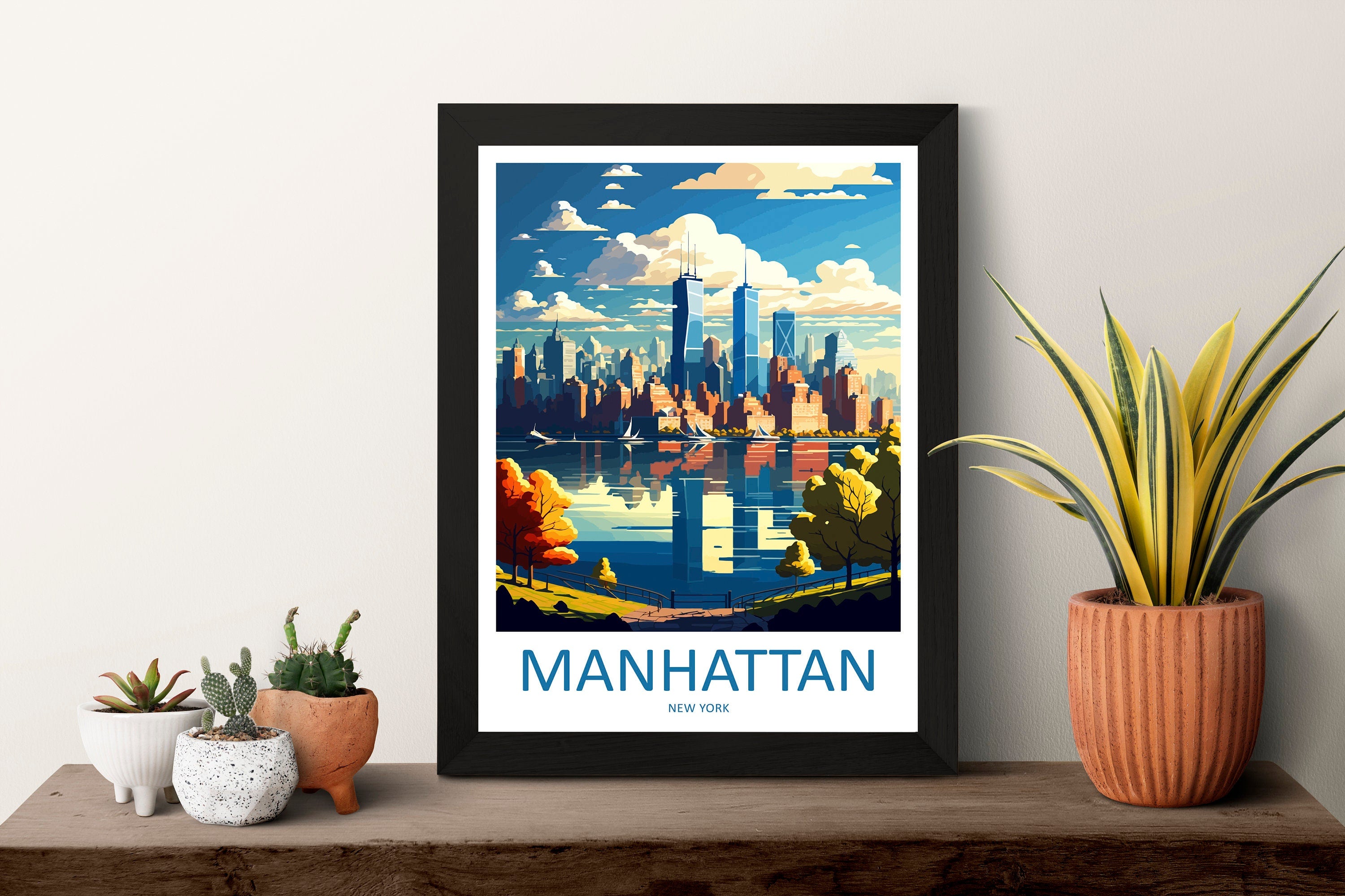 Manhattan New York Travel Print