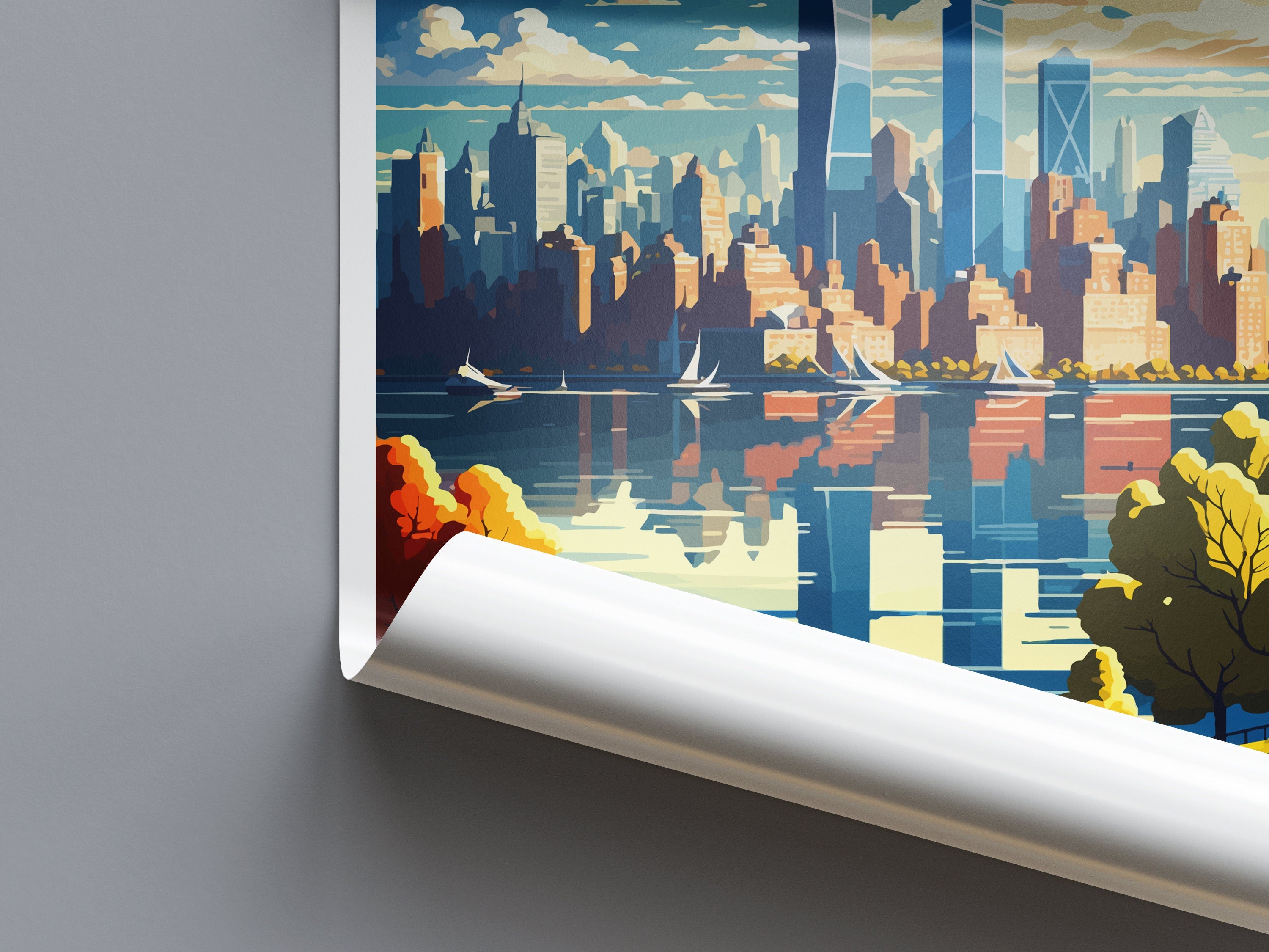 Manhattan New York Travel Print