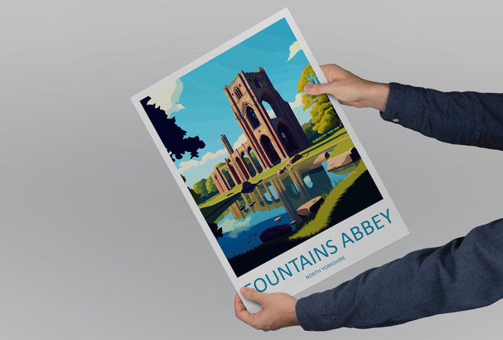 Fountains Abbey Travel Print Wall Art Fountains Abbey Wall Hanging Home Decor Fountains Abbey Gift Art Lovers Wall Art Print Fountains Abbey