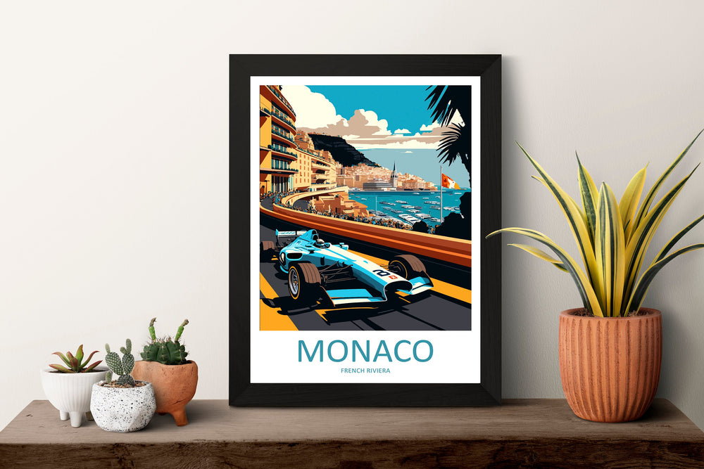 Monaco Travel Print Wall Art Monaco Wall Hanging Home Décor Monaco Gift Art Lovers Monaco Art Lover Gift Monaco Travel Art Wall Gift