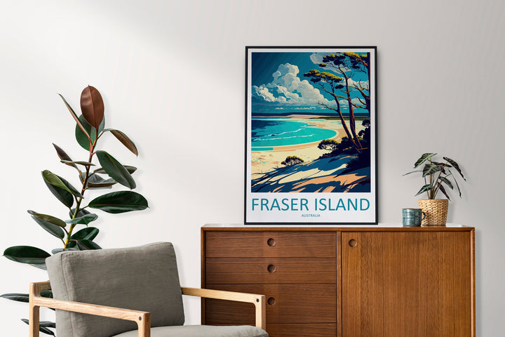 Fraser Island Travel Print Wall Art Fraser Island Wall Hanging Home Décor Fraser Island Gift Art Lovers Wall Art Australia Travel Print Art
