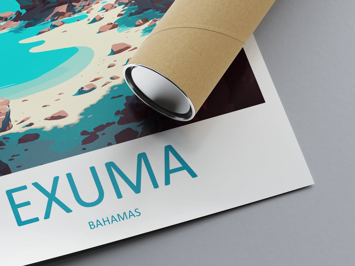 Exuma Travel Print Wall Art Exuma Wall Hanging Home Décor Exuma Gift Art Lovers Wall Art Caribbean Travel Print