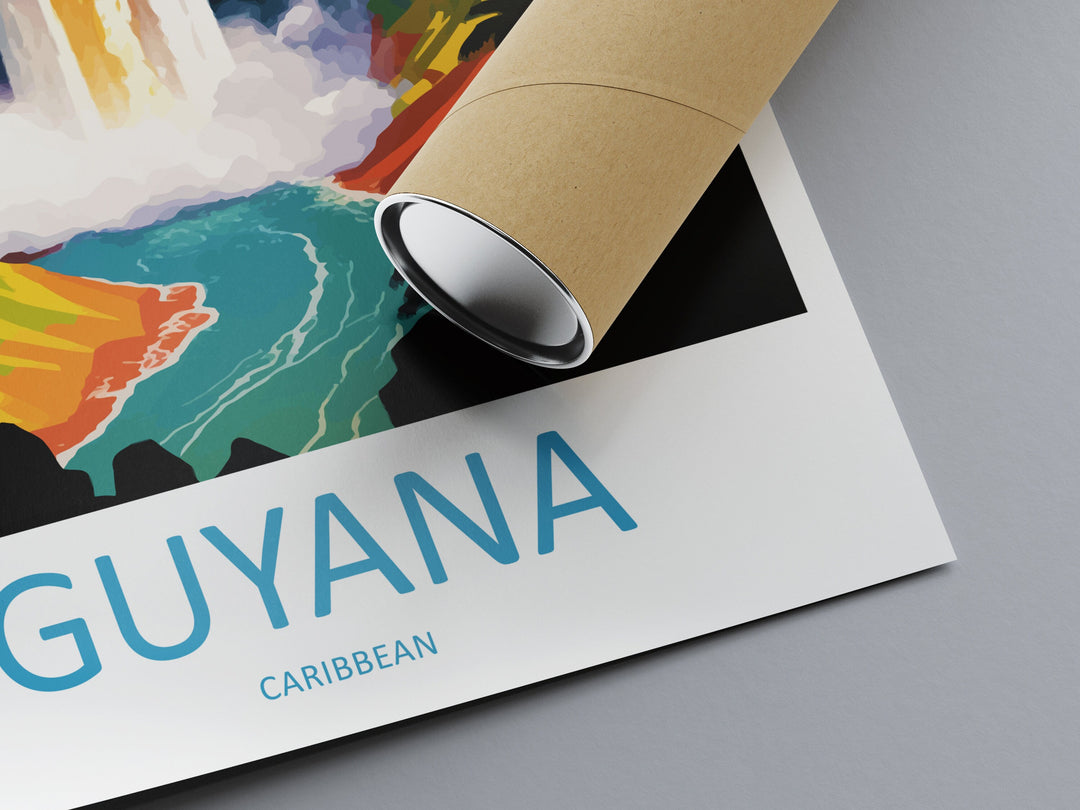 Guyana Travel Print Wall Art Guyana Wall Hanging Home Décor Guyana Gift Art Lovers Wall Art Caribbean Travel Print