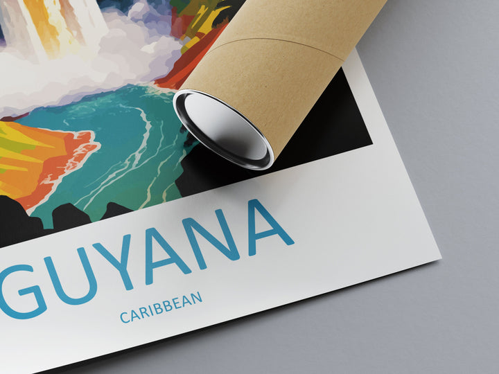 Guyana Travel Print Wall Art Guyana Wall Hanging Home Décor Guyana Gift Art Lovers Wall Art Caribbean Travel Print