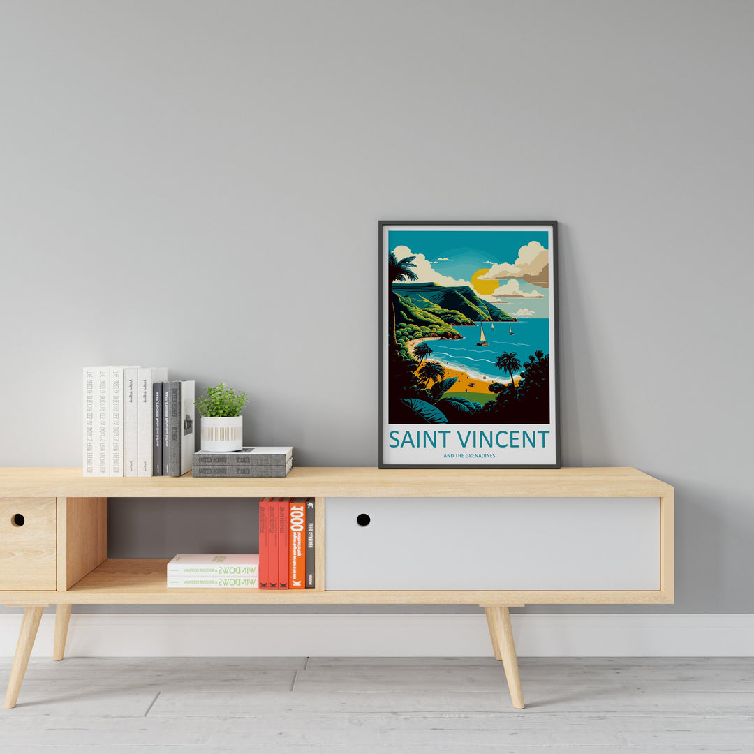 Saint Vincent & The Grenadines Travel Print Wall Art Saint Vincent Wall Hanging Home Décor Saint Vincent Gift Art Lovers Wall Art Caribbean