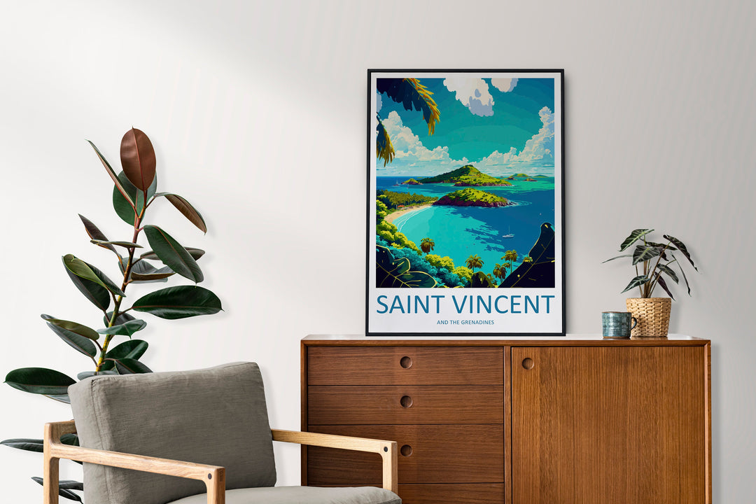 Saint Vincent & The Grenadines Travel Print Wall Art Saint Vincent Wall Hanging Home Décor Saint Vincent Gift Art Lovers Wall Art Caribbean