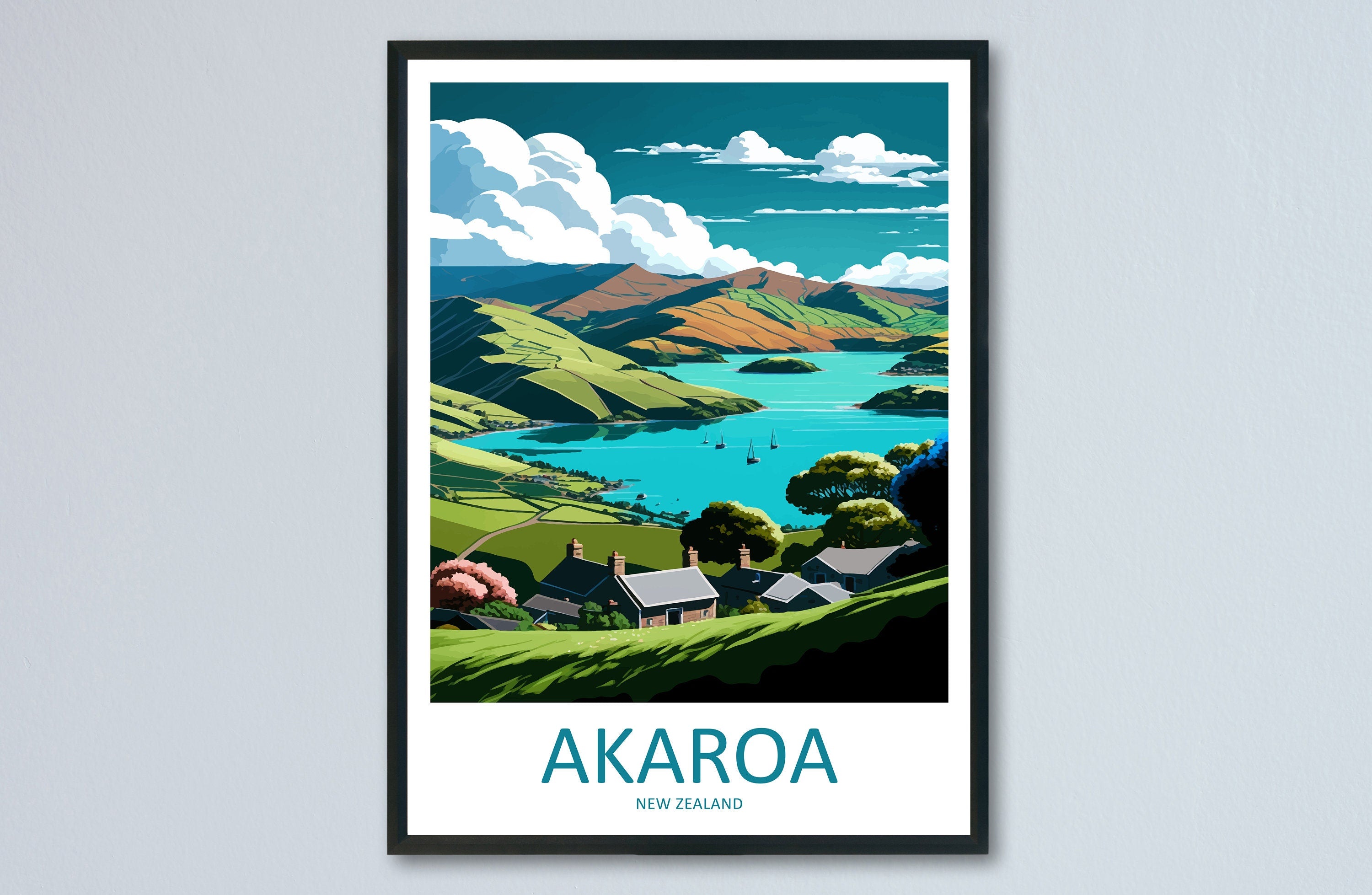 Akaroa Travel Print