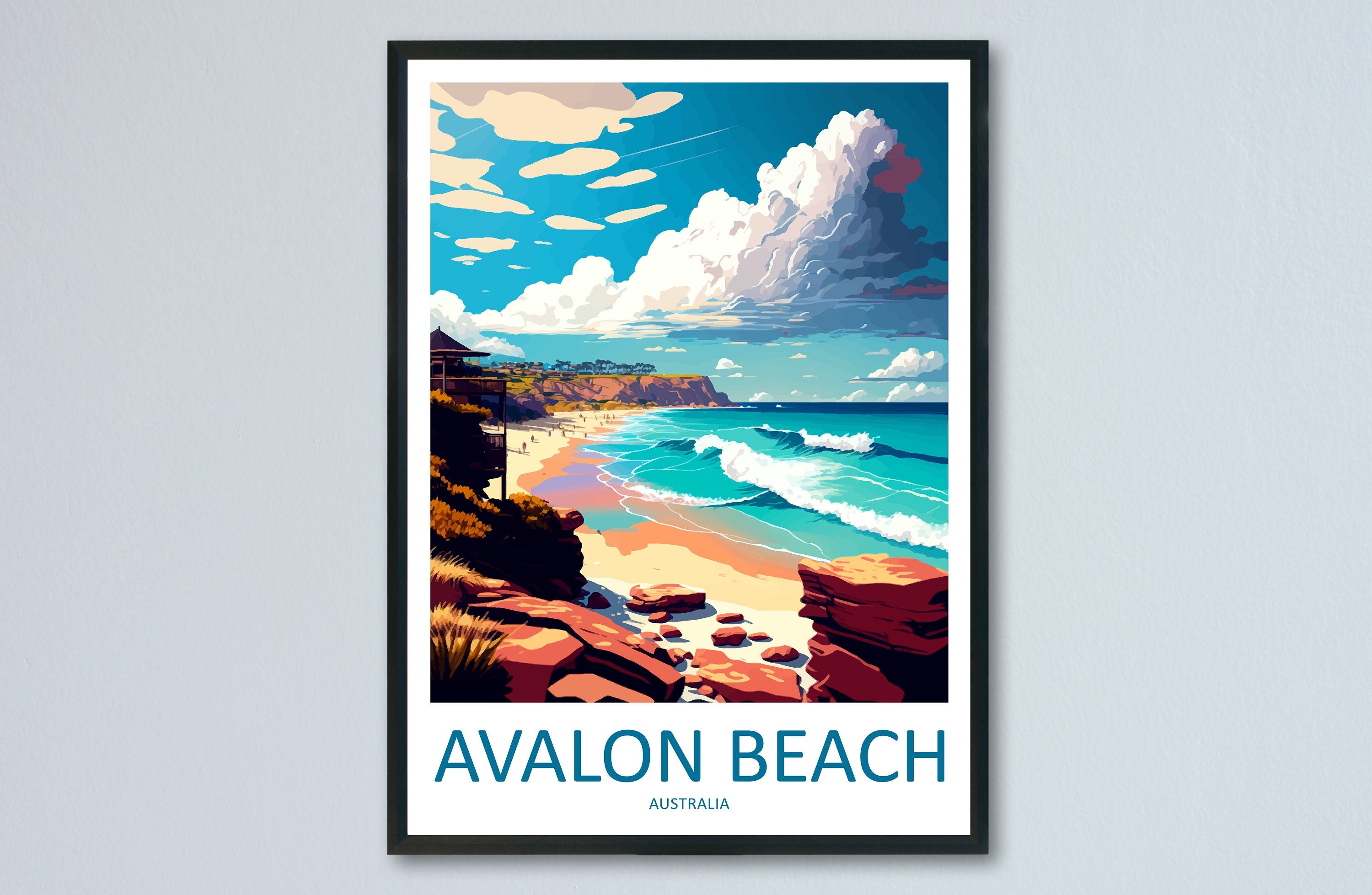 Avalon Beach Travel Print