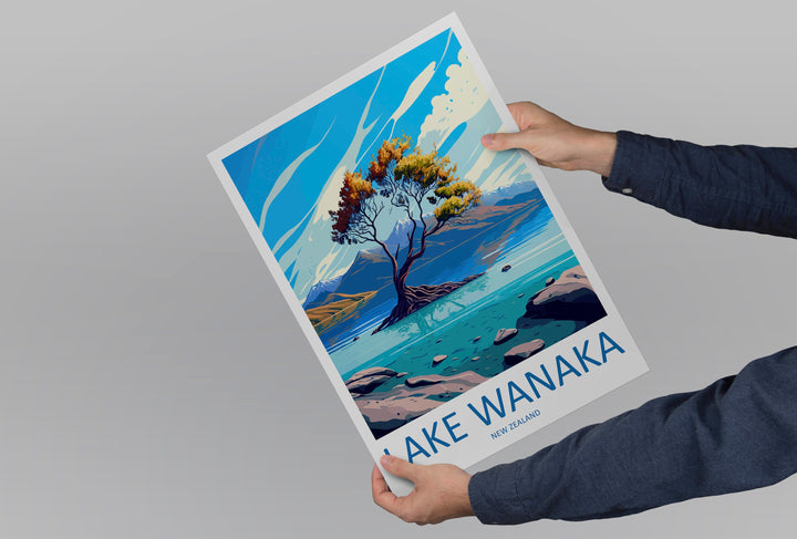 Lake Wanaka Travel Print Wall Art Lake Wanaka Wall Hanging Home Décor Lake Wanaka Gift Art Lovers New Zealand Art Lover Gift Print Art