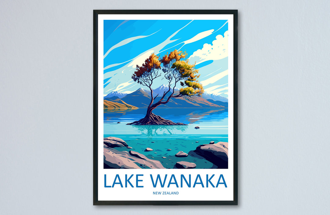 Lake Wanaka Travel Print Wall Art Lake Wanaka Wall Hanging Home Décor Lake Wanaka Gift Art Lovers New Zealand Art Lover Gift Print Art