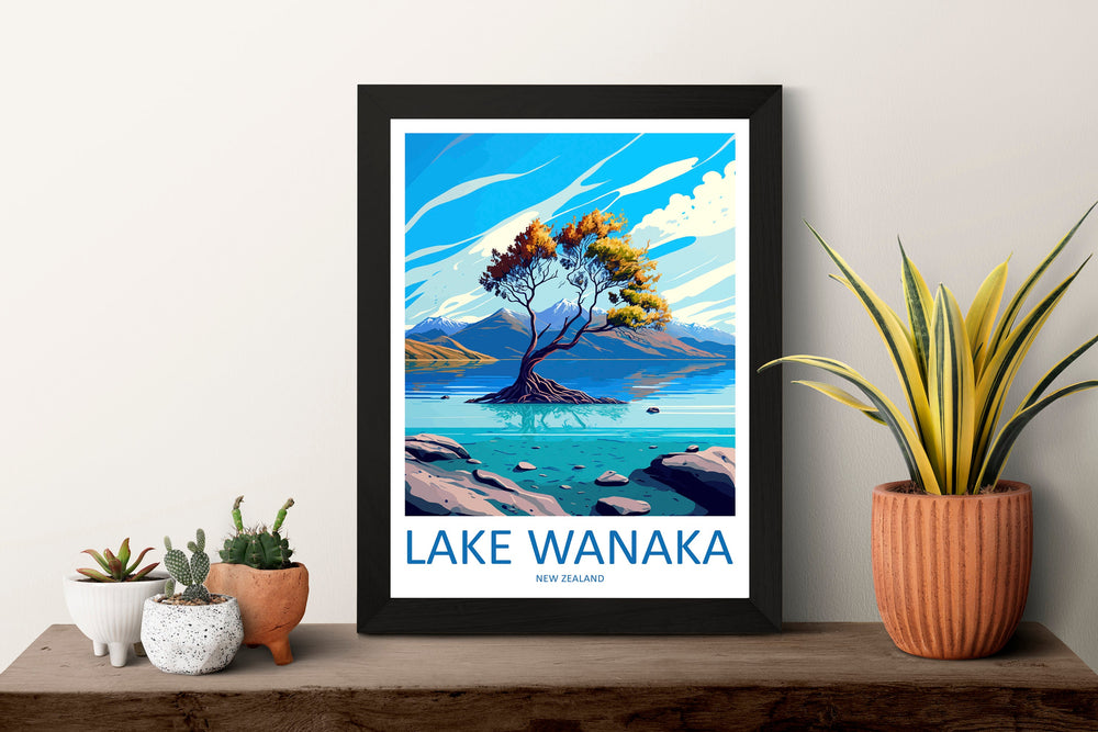 Lake Wanaka Travel Print Wall Art Lake Wanaka Wall Hanging Home Décor Lake Wanaka Gift Art Lovers New Zealand Art Lover Gift Print Art