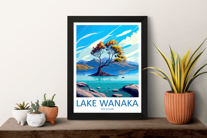 Lake Wanaka Travel Print Wall Art Lake Wanaka Wall Hanging Home Décor Lake Wanaka Gift Art Lovers New Zealand Art Lover Gift Print Art