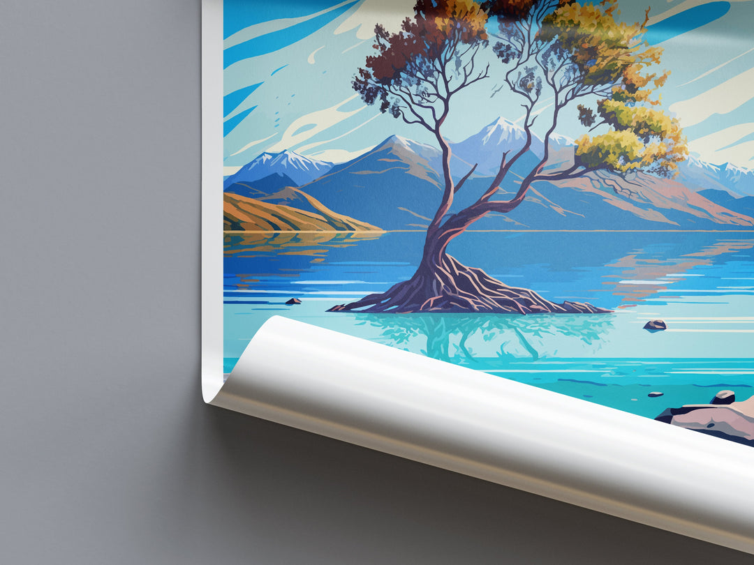 Lake Wanaka Travel Print Wall Art Lake Wanaka Wall Hanging Home Décor Lake Wanaka Gift Art Lovers New Zealand Art Lover Gift Print Art