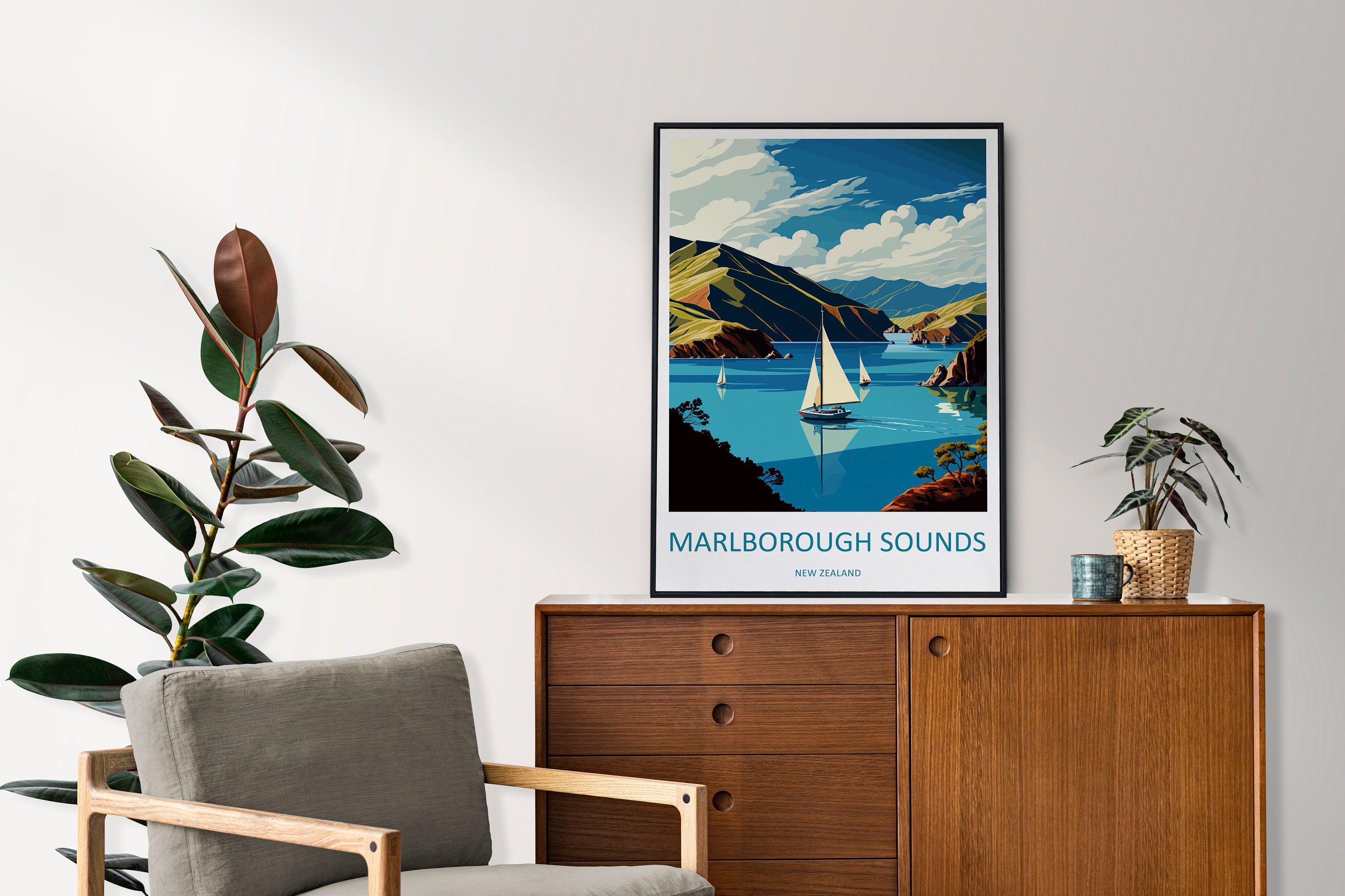 Marlborough Sounds Travel Print