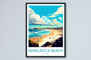 Newcastle Beach Travel Print