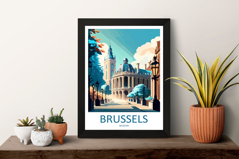 Brussels Travel Print Wall Art Brussels Wall Hanging Home Décor Brussels Gift Art Lovers Belgium Art Lover Gift Brussels Wall Décor