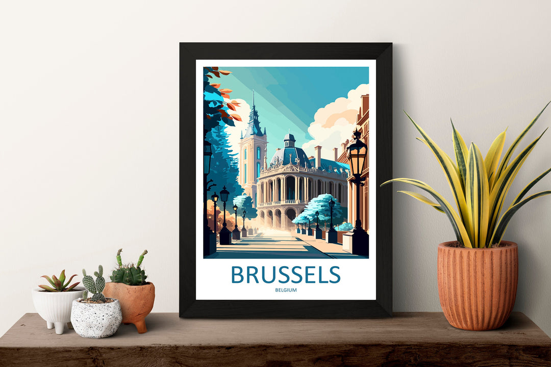 Brussels Travel Print Wall Art Brussels Wall Hanging Home Décor Brussels Gift Art Lovers Belgium Art Lover Gift Brussels Wall Décor