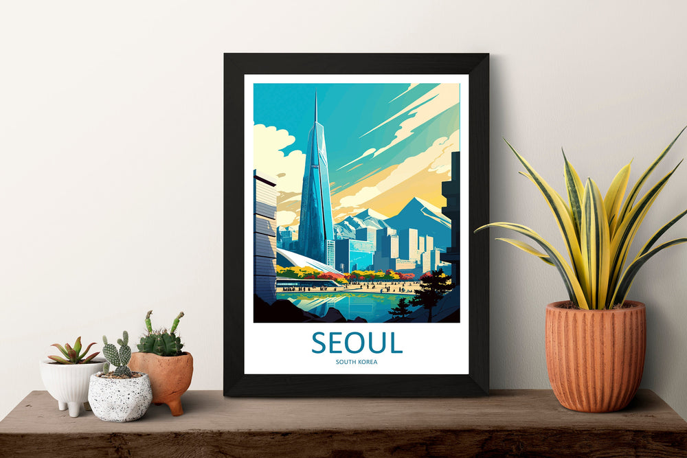 Seoul Travel Print Wall Art Seoul Wall Hanging Home Décor Seoul Gift Art Lovers South Korea Art Lover Gift Seoul Wall Décor