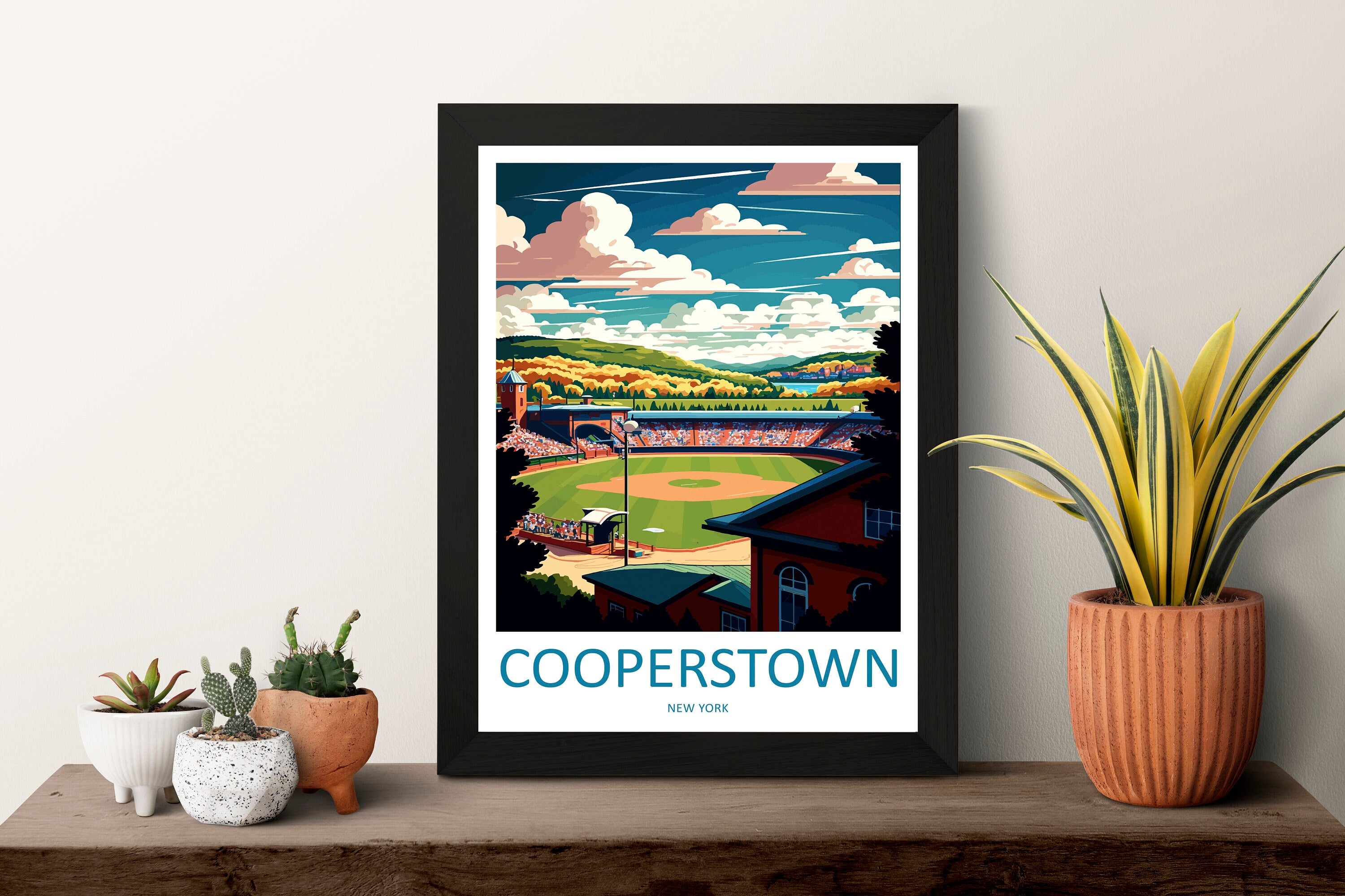 Cooperstown Travel Print Wall Art Cooperstown Wall Hanging Home Décor Cooperstown Gift Art Lovers New York State Art Gift Lover Print