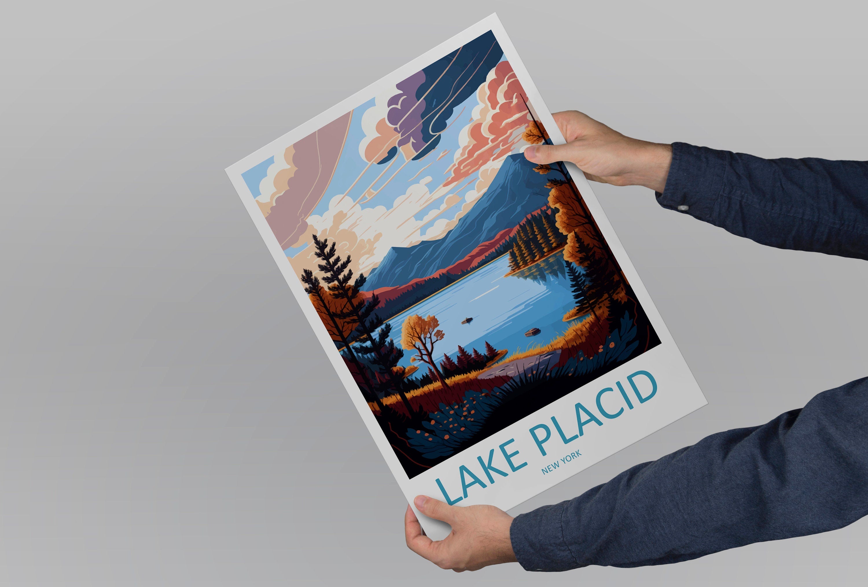 Lake Placid Travel Print