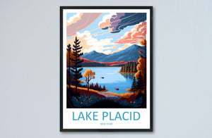 Lake Placid Travel Print