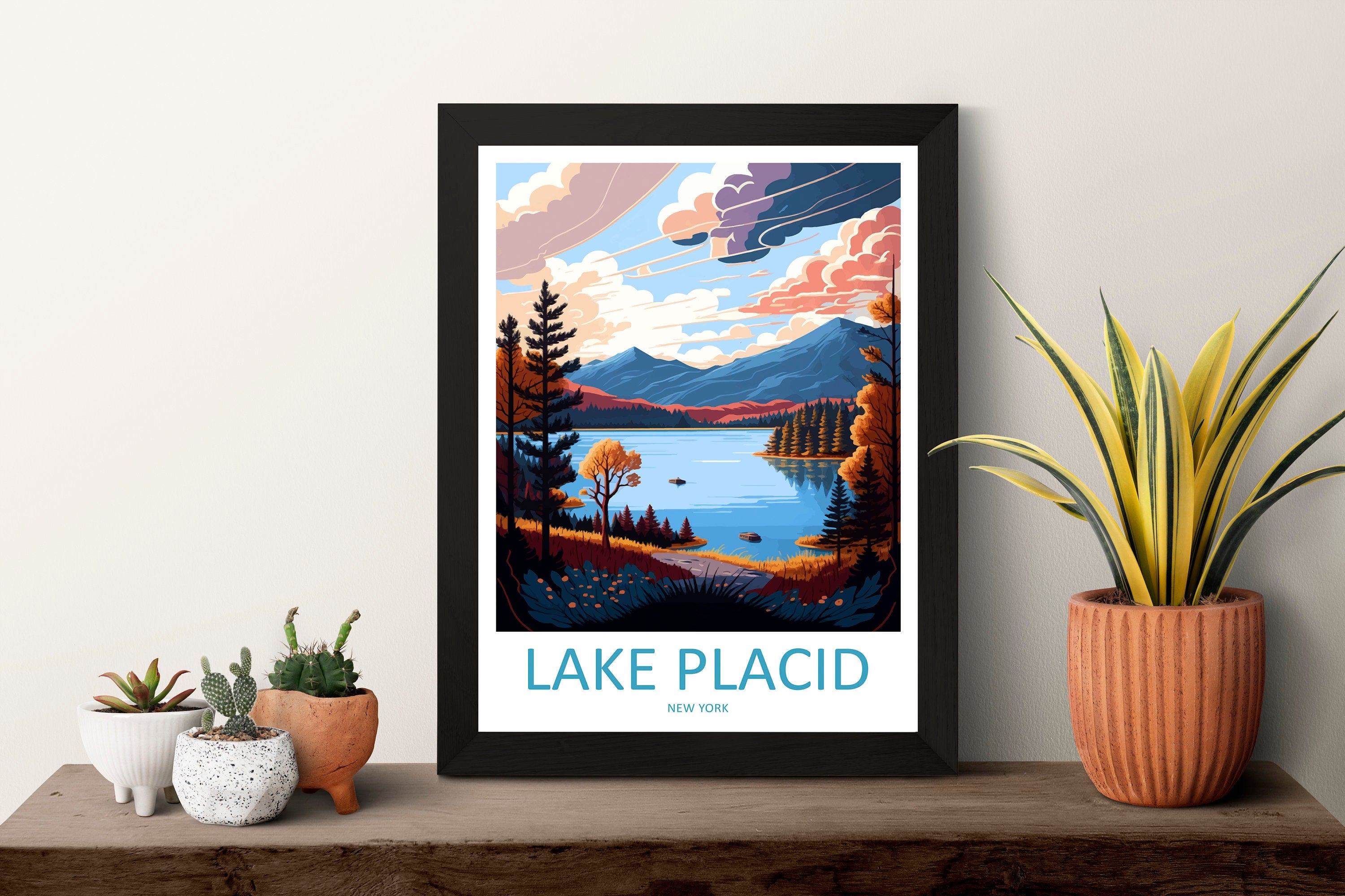 Lake Placid Travel Print