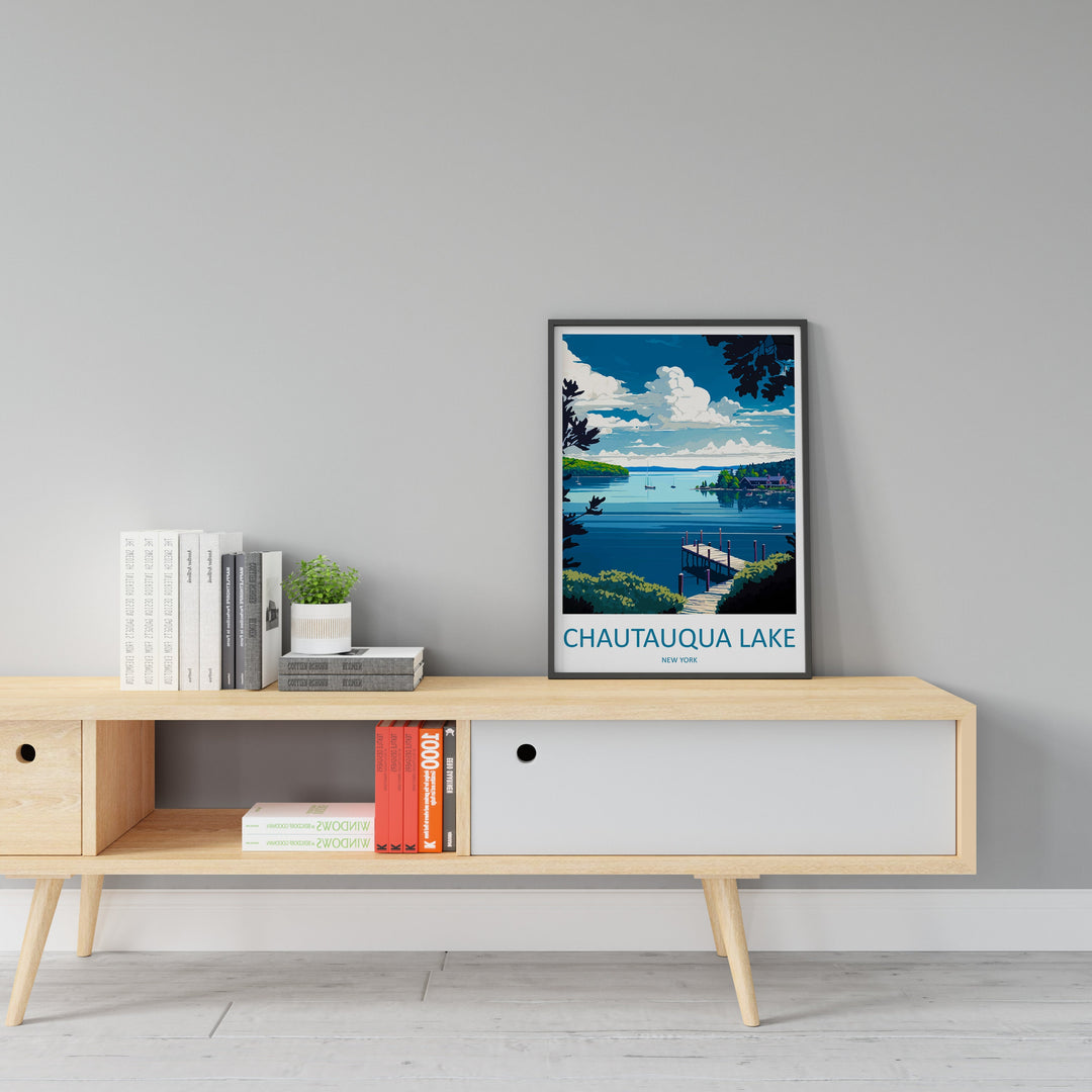 Chautauqua Lake Travel Print Wall Art Chautauqua Lake Wall Hanging Home Décor Chautauqua Lake Gift Art Lovers New York State Art Gift Lover