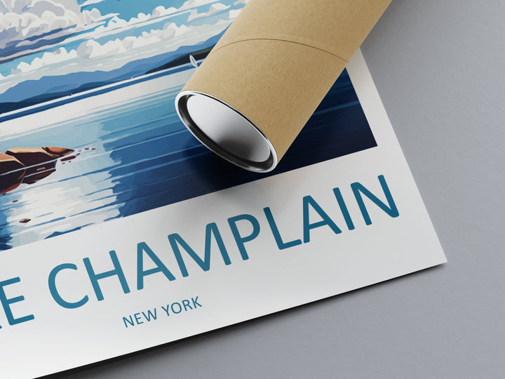 Lake Champlain Travel Print Wall Art Lake Champlain Wall Hanging Home Décor Lake Champlain Gift Art Lovers New York State Art Gift Lover