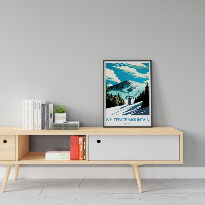 Whiteface Mountain Travel Print Wall Art Whiteface Wall Hanging Home Décor Whiteface Gift Art Lovers New York State Art Gift Poster