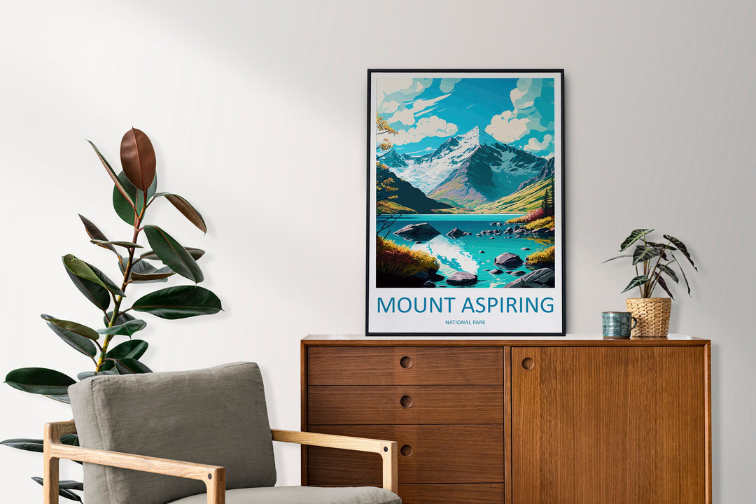 Mount Aspiring National Park Travel Print Wall Art Mount Aspiring Wall Hanging Home Décor Mount Aspiring Gift Art Lovers New Zealand Art