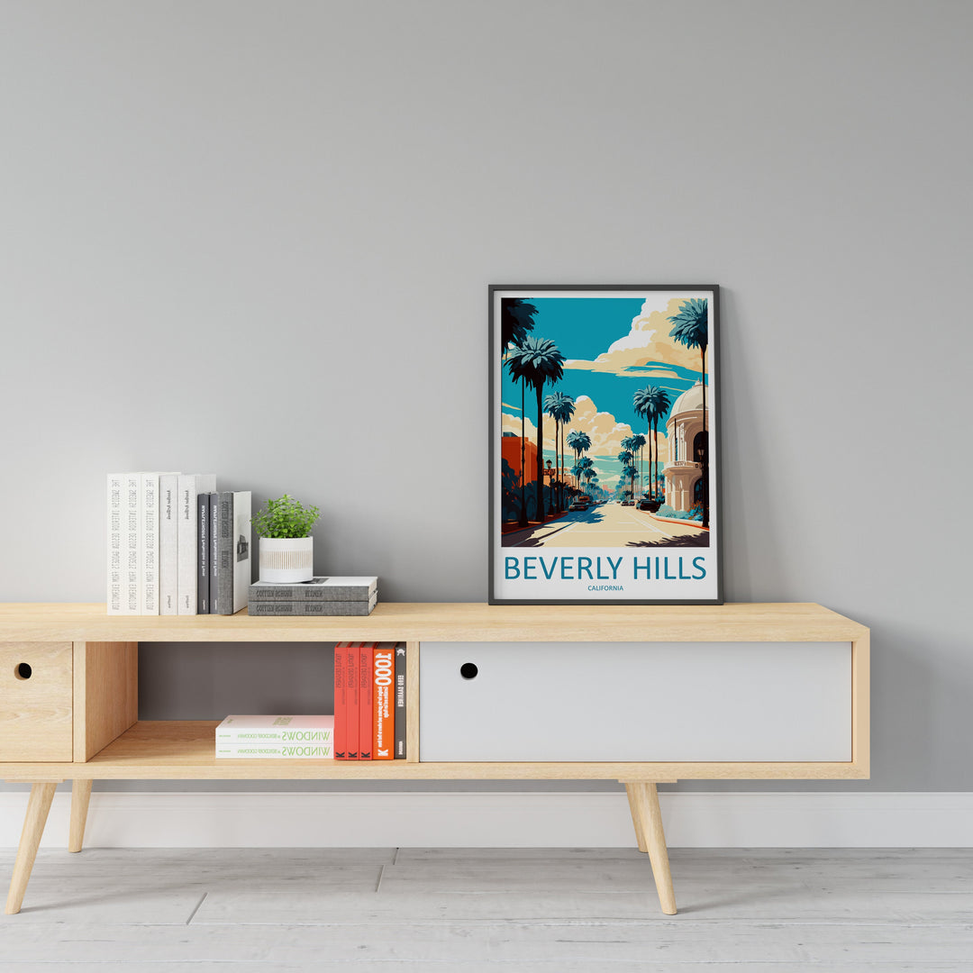 Beverly Hills Travel Print Wall Art Beverly Hills Wall Hanging Home Décor Beverly Hills Gift Art Lovers California Lover Gift Beverly Hills
