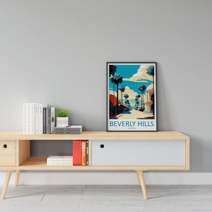 Beverly Hills Travel Print Wall Art Beverly Hills Wall Hanging Home Décor Beverly Hills Gift Art Lovers California Lover Gift Beverly Hills