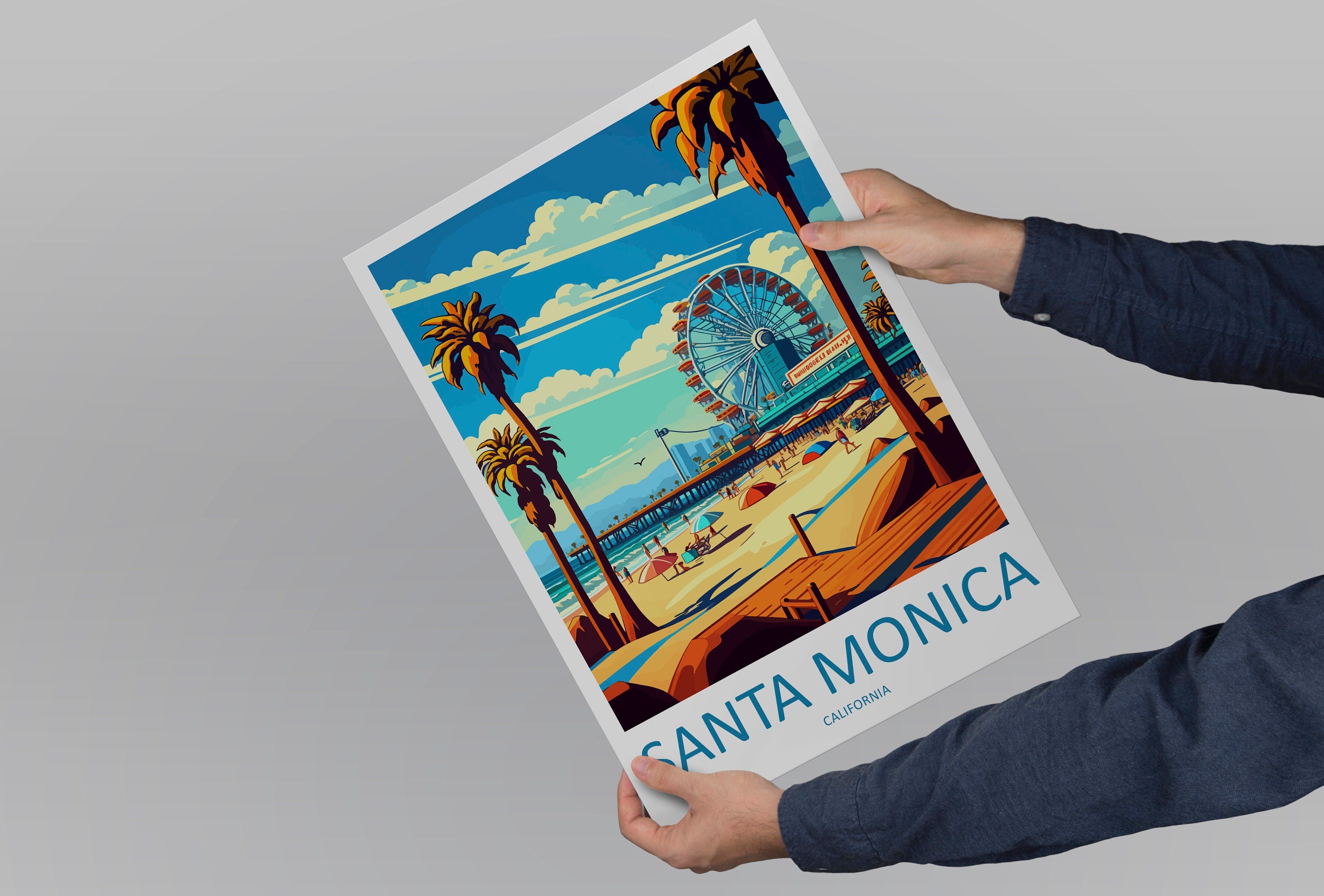 Santa Monica Travel Print